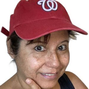WASHINGTON NATIONALS MLB Baseball Red Stitched Cap Adjustable Belt and Buckle